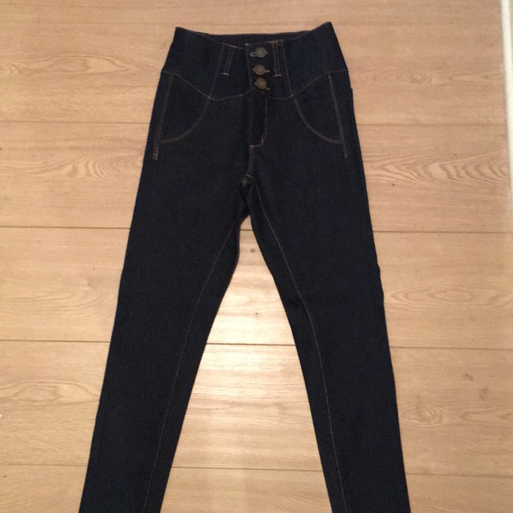 Collectif Petite High Waisted Blue Jeans